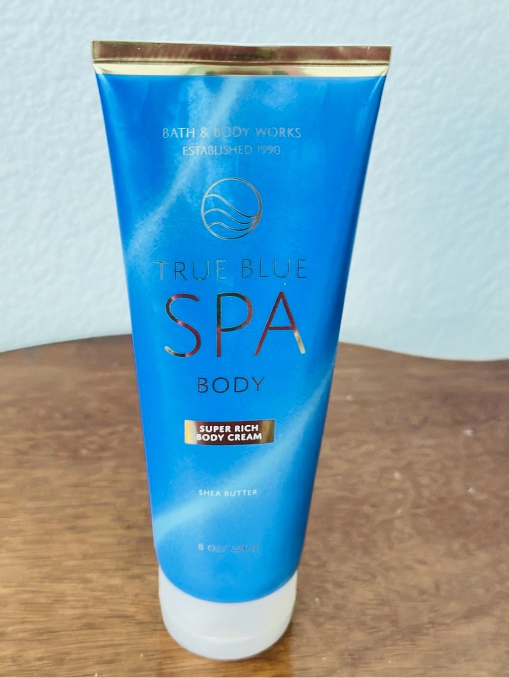 Bath & Body Works True Blue Spa Body Cream - Blue with Gold Accents